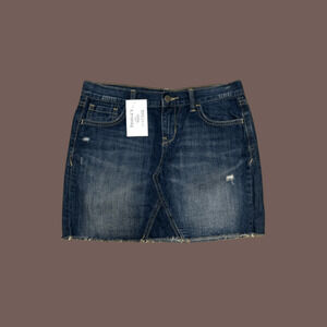 Old Navy Denim Mini Skirt | Distressed Dark Wash | Size 6 | Vintage